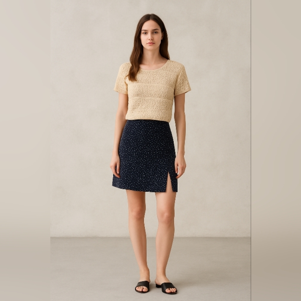 🎈NWOT Navy Polka Dot Skirt Sz Medium